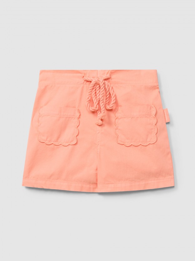 Plain twill pull-up shorts Plain twill pull-up shorts