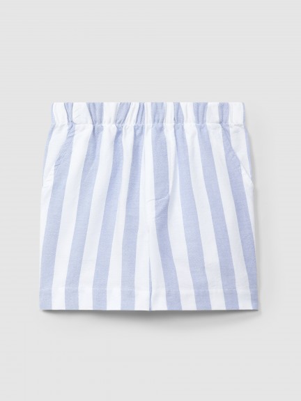 Pull-up shorts in striped Oxford fabric Pull-up shorts in striped Oxford fabric