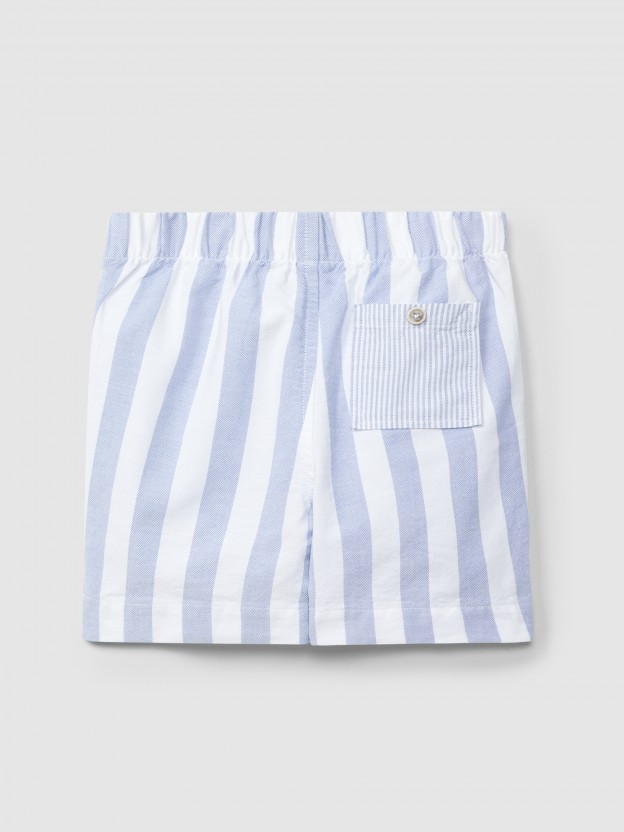 Pull-up shorts in striped Oxford fabric Pull-up shorts in striped Oxford fabric