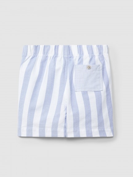 Pull-up shorts in striped Oxford fabric Pull-up shorts in striped Oxford fabric