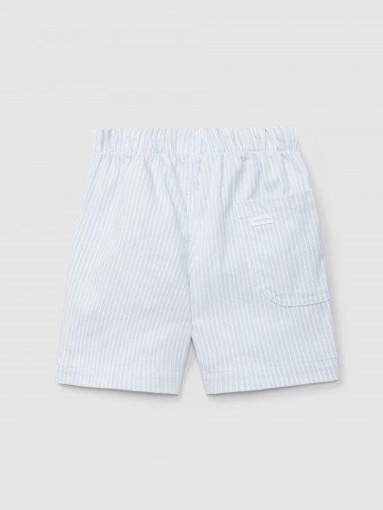 Pull-up shorts in striped denim fabric with three pockets Pull-up shorts in striped denim fabric with three pockets