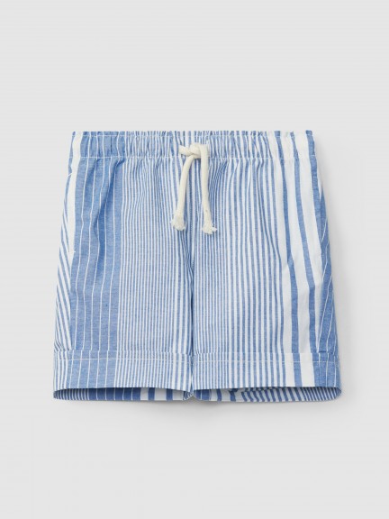 Shorts with irregular stripes