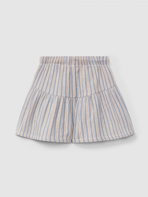 Multi-coloured striped pull-up shorts Multi-coloured striped pull-up shorts