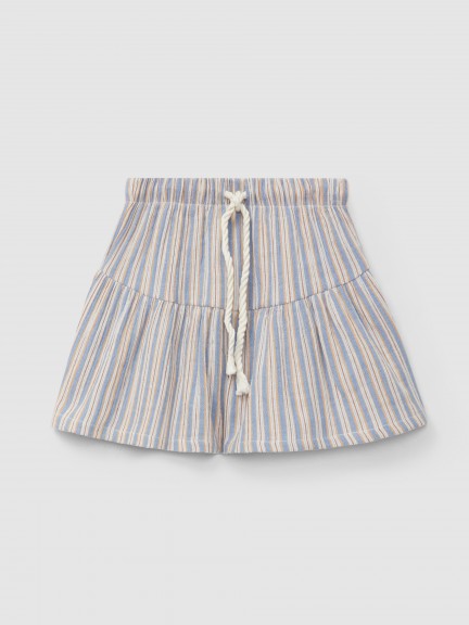 Multi-coloured striped pull-up shorts Multi-coloured striped pull-up shorts