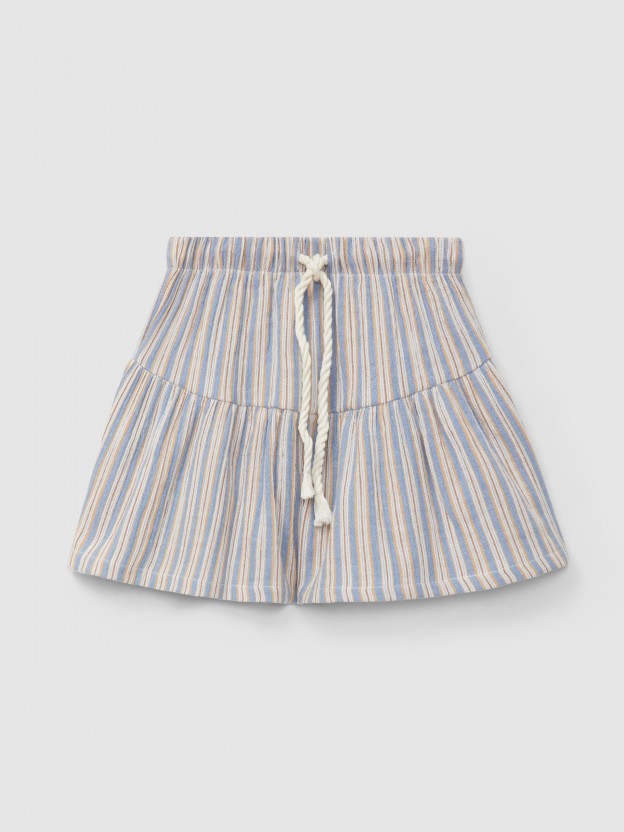 Multi-coloured striped pull-up shorts Multi-coloured striped pull-up shorts