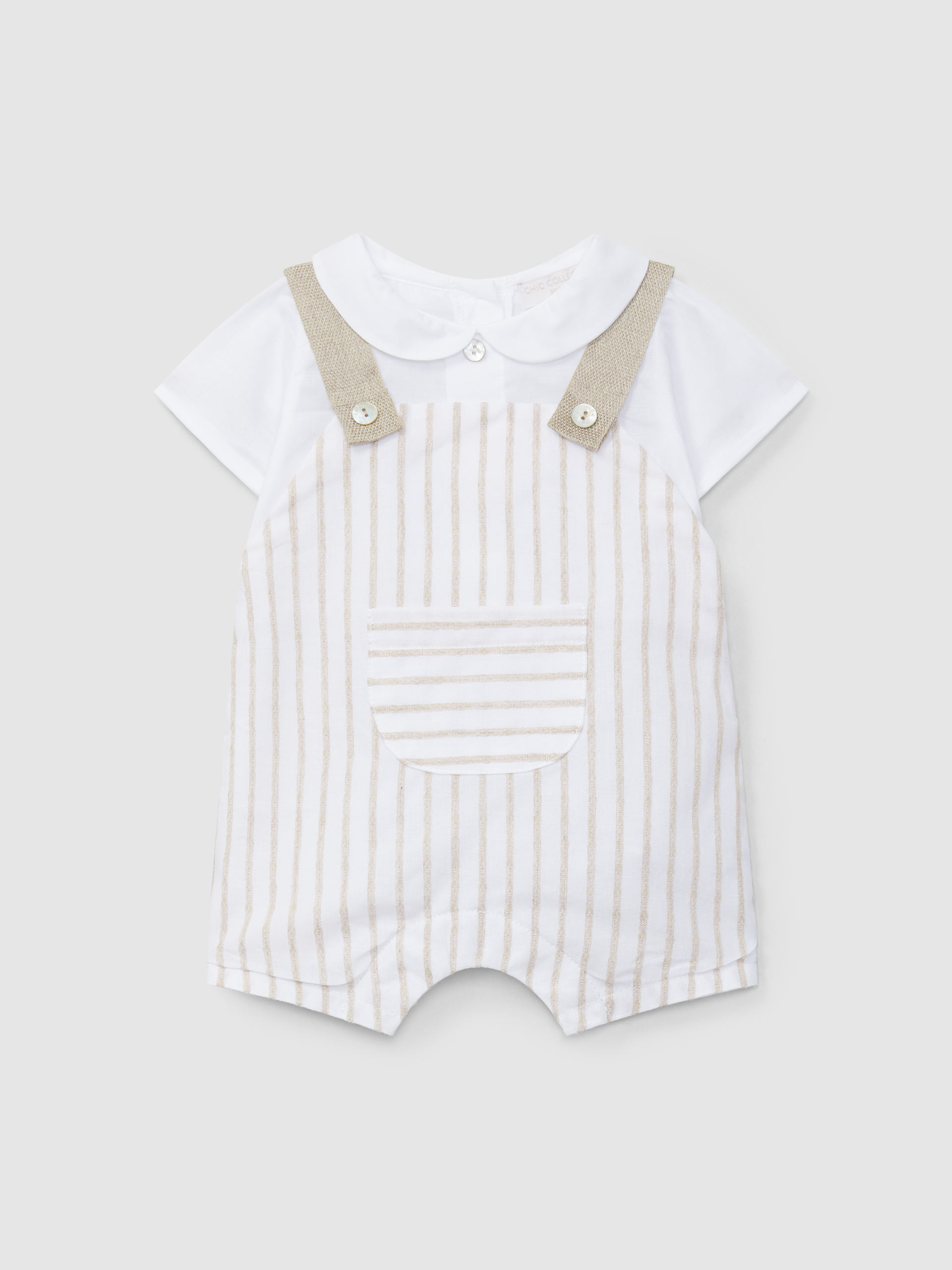 Romper two-in-one embossed stripes