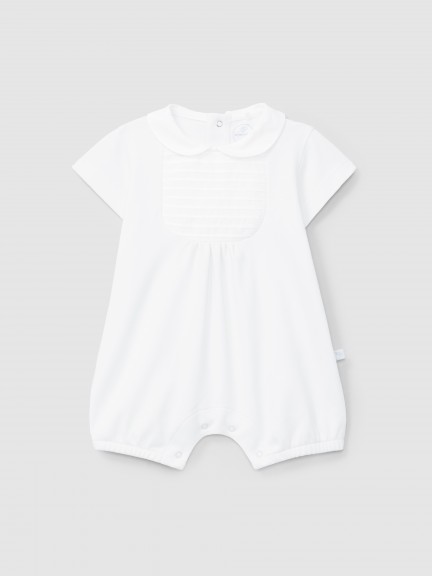 Short-leg romper with ribbed detail