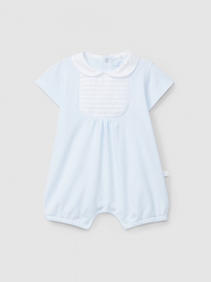 Short-leg romper with ribbed detail