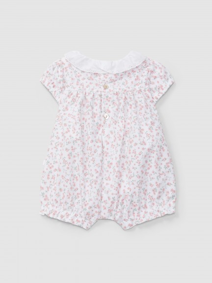 Short-leg romper flowers and collar English embroidery Short-leg romper flowers and collar English embroidery
