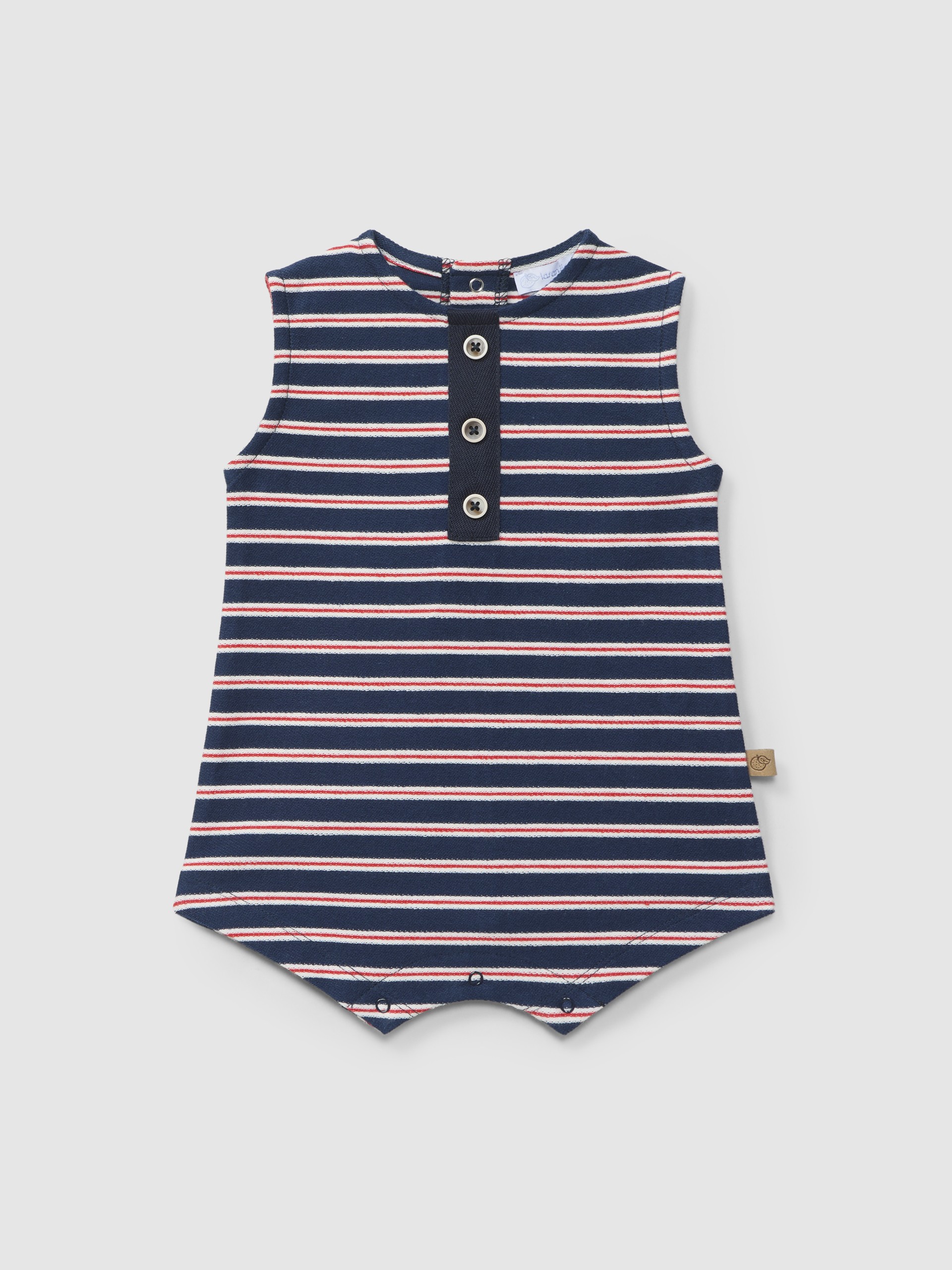 Romper in multi-coloured striped plush