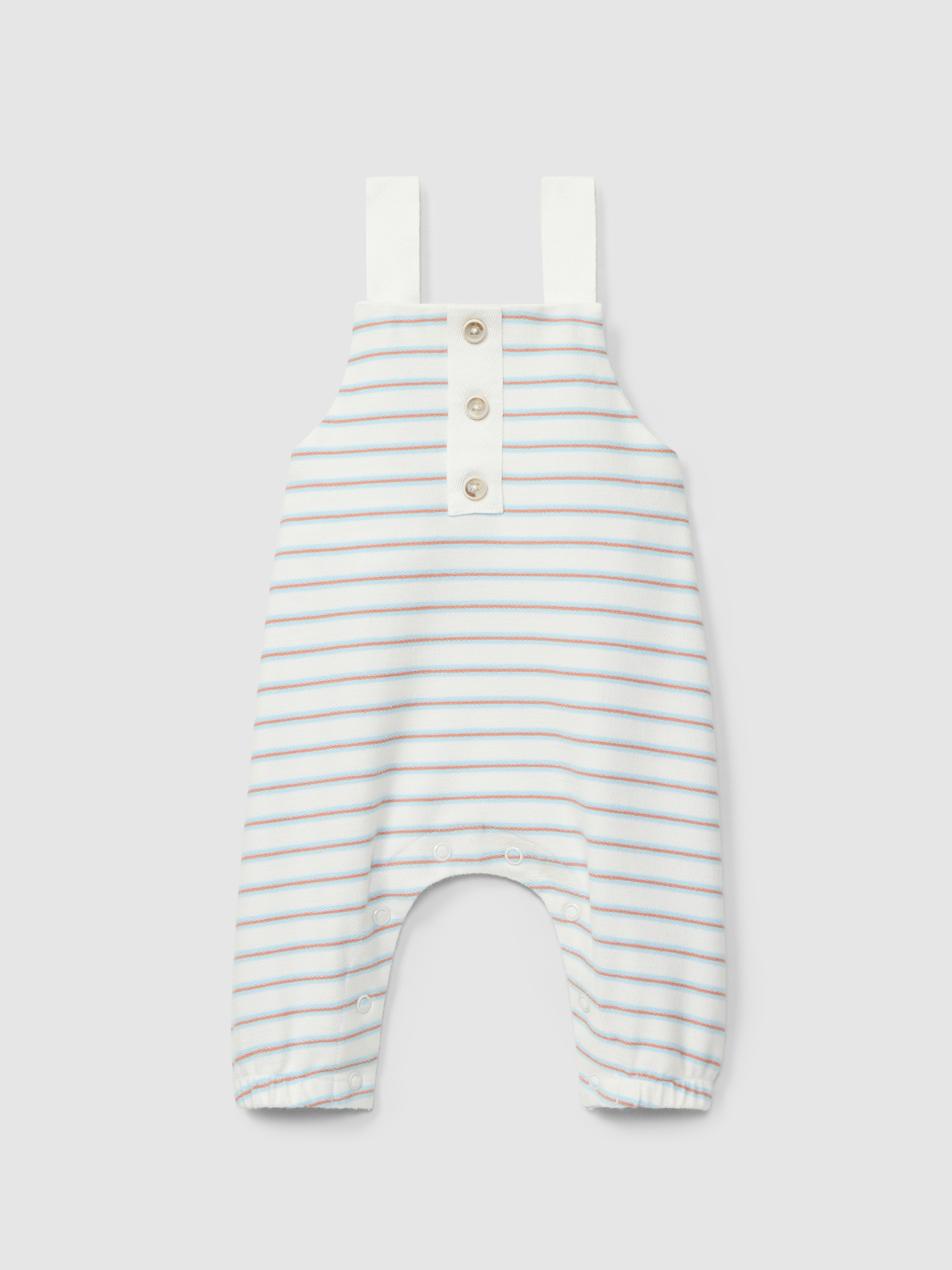 Dungarees in multi-coloured striped plush