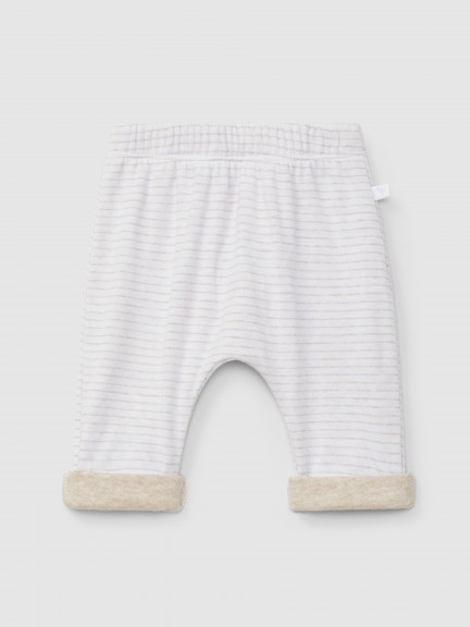 Striped double-layered jersey pants