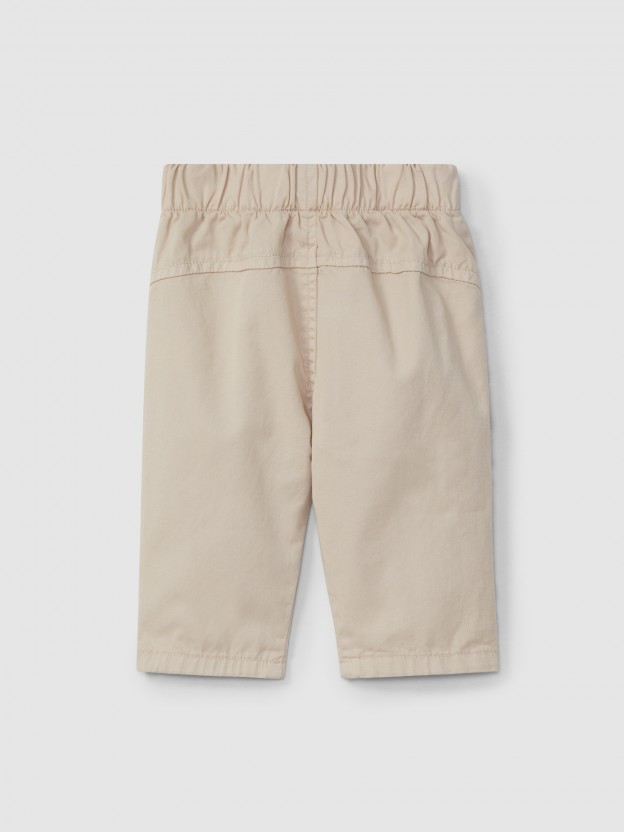 Pull-up pants in plain twill Pull-up pants in plain twill