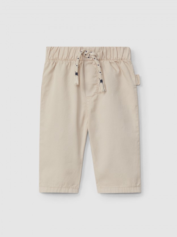 Pull-up pants in plain twill Pull-up pants in plain twill
