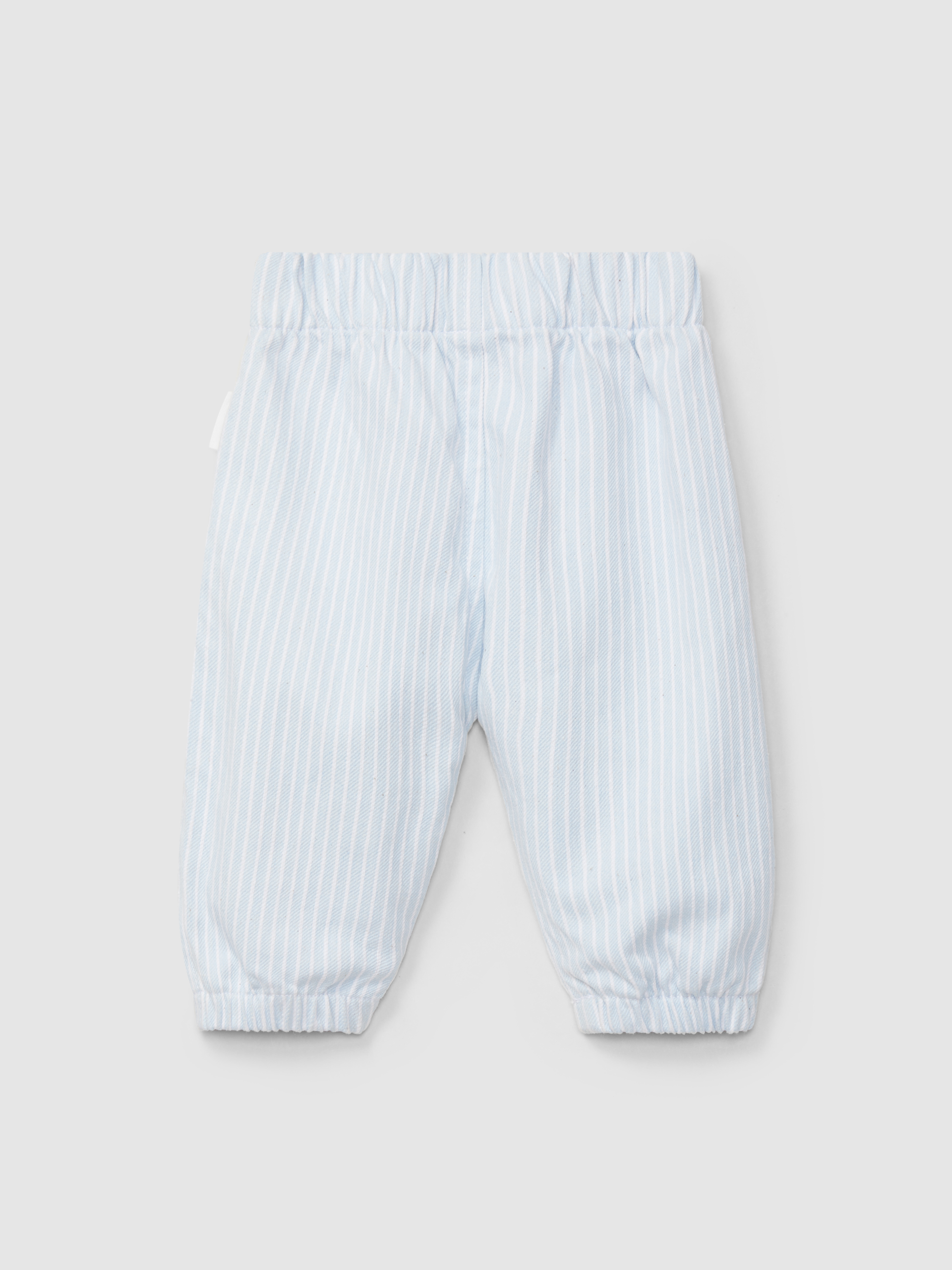 Pull-up pants striped denim fabric