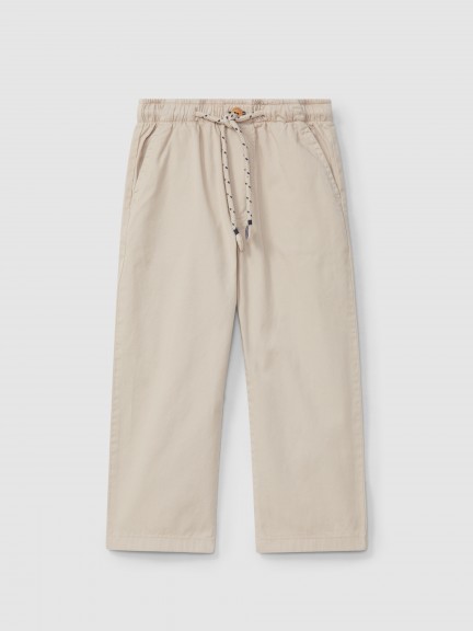 Plain pull-up pants in twill with three pockets Plain pull-up pants in twill with three pockets