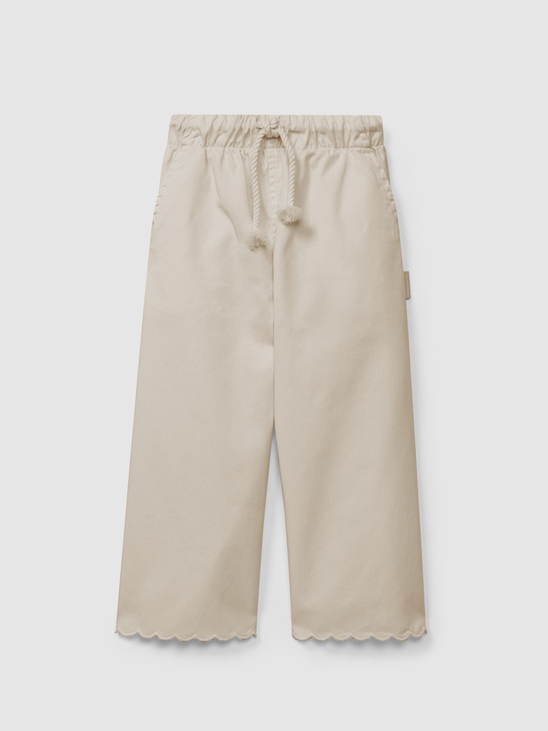 Calças de sarja wide leg lisas
