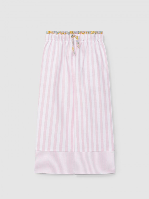 Pantalon wide leg � rayures