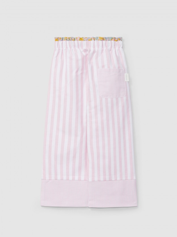 Pantalon wide leg � rayures