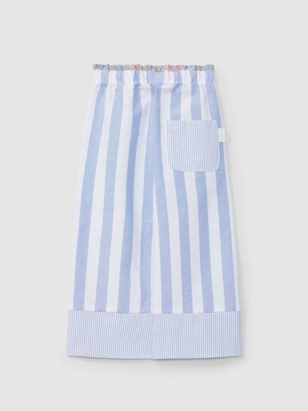 Wide-leg pants striped