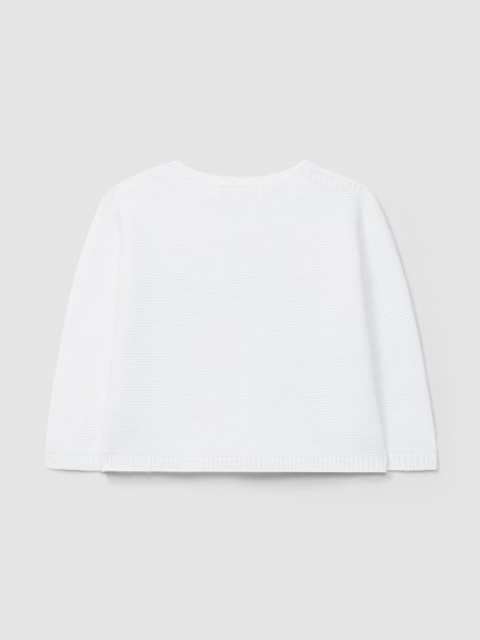 Knitted cardigan with round neckline and ruched detail Knitted cardigan with round neckline and ruched detail