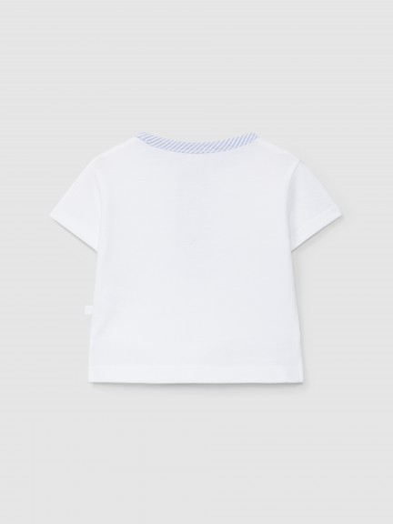 Polo shirt pique with thin stripes detail Polo shirt pique with thin stripes detail