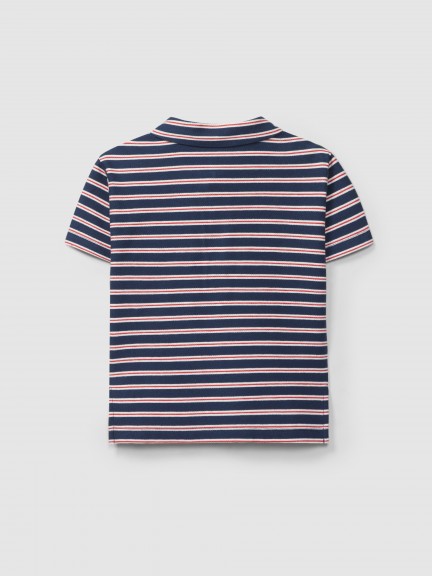Polo shirt in multi-coloured striped plush Polo shirt in multi-coloured striped plush