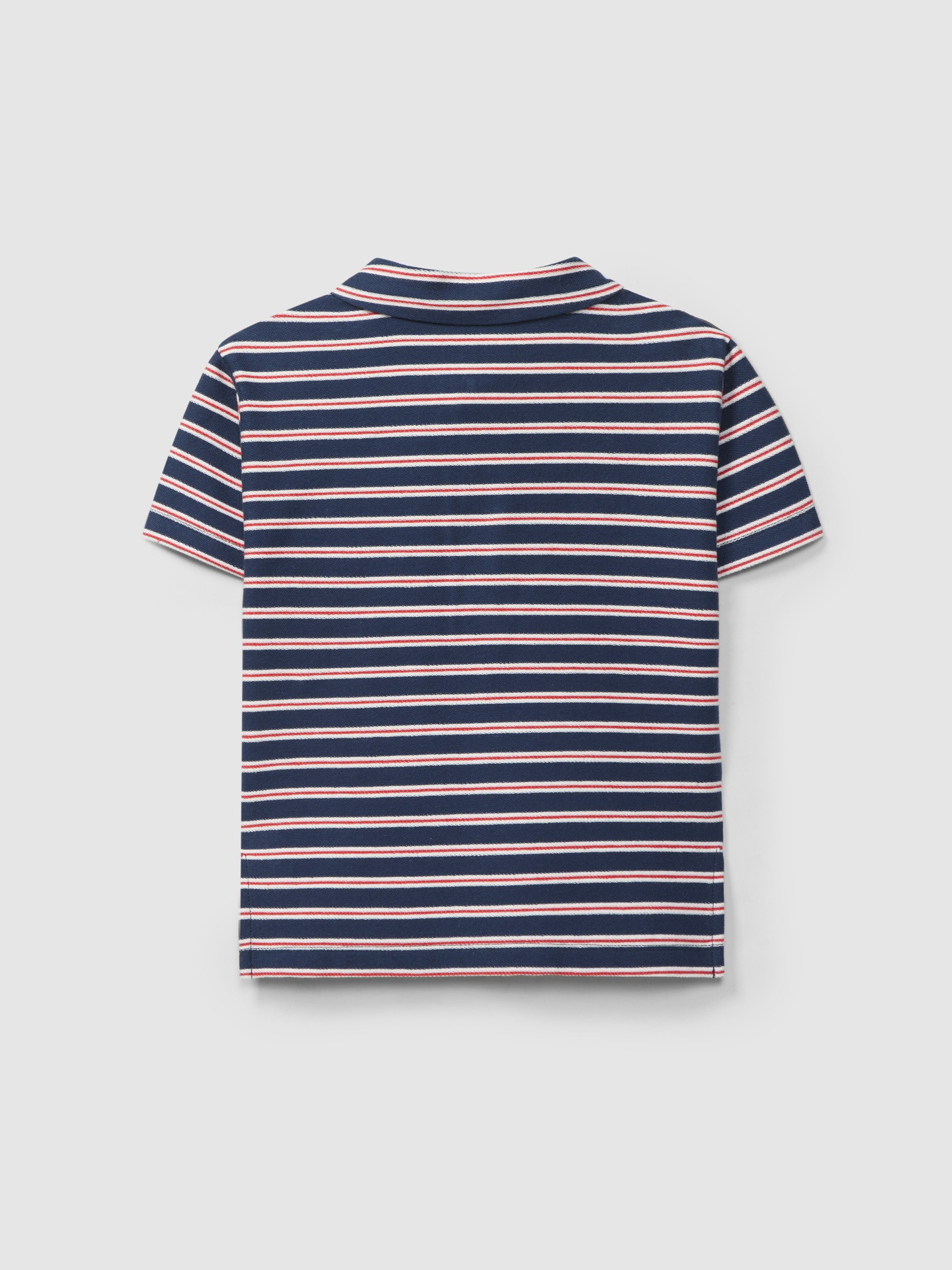 Polo shirt in multi-coloured striped plush