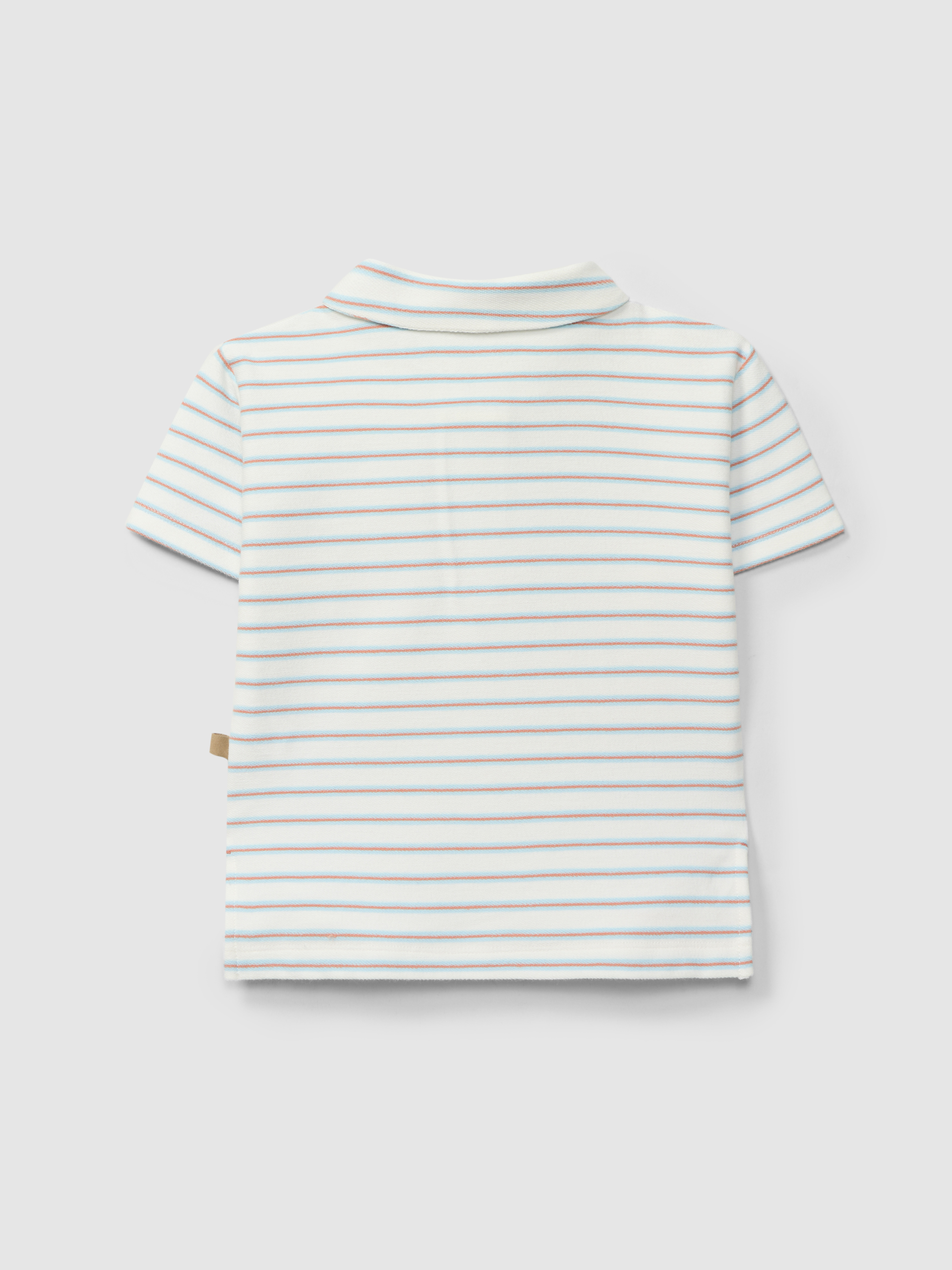 Polo shirt in multi-coloured striped plush