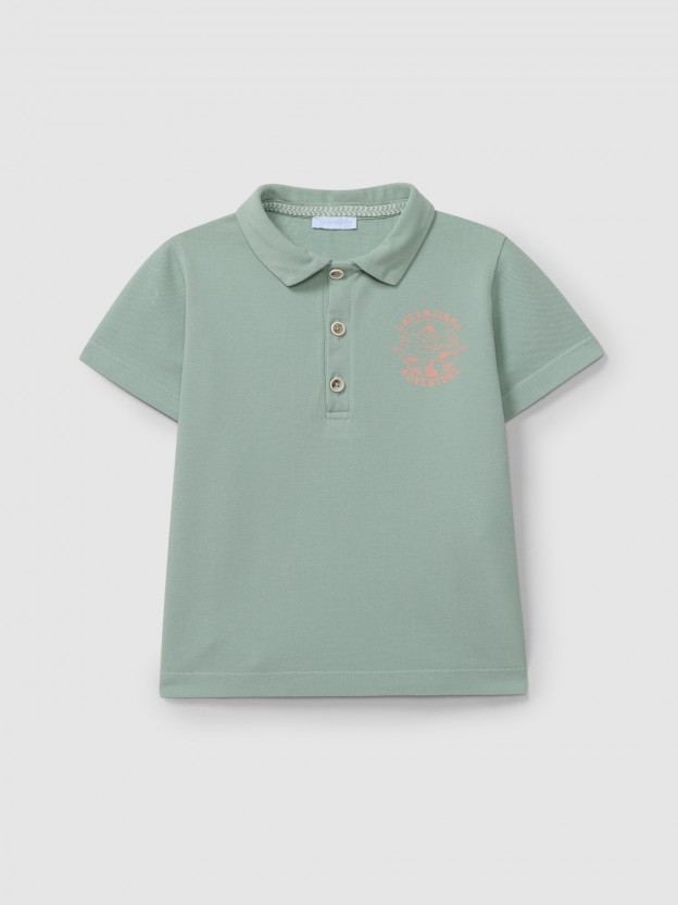 Polo shirt pique "Laranjinha adventure"