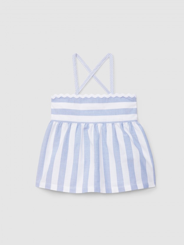 Top in striped Oxford fabric Top in striped Oxford fabric