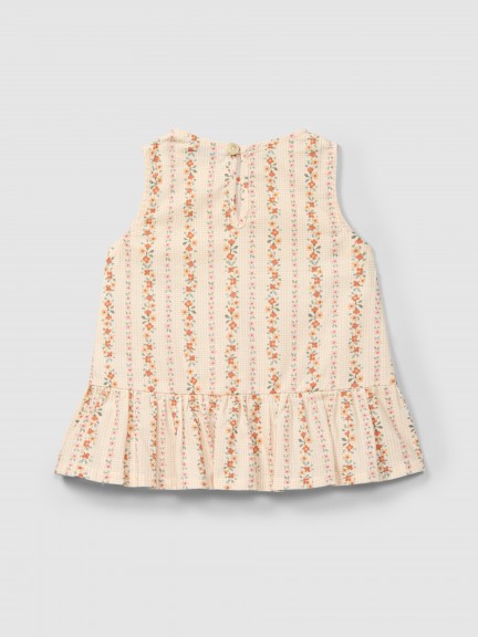 Top micro-vichy and flowers Top micro-vichy and flowers