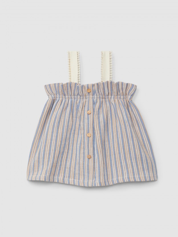 Multi-coloured striped top Multi-coloured striped top