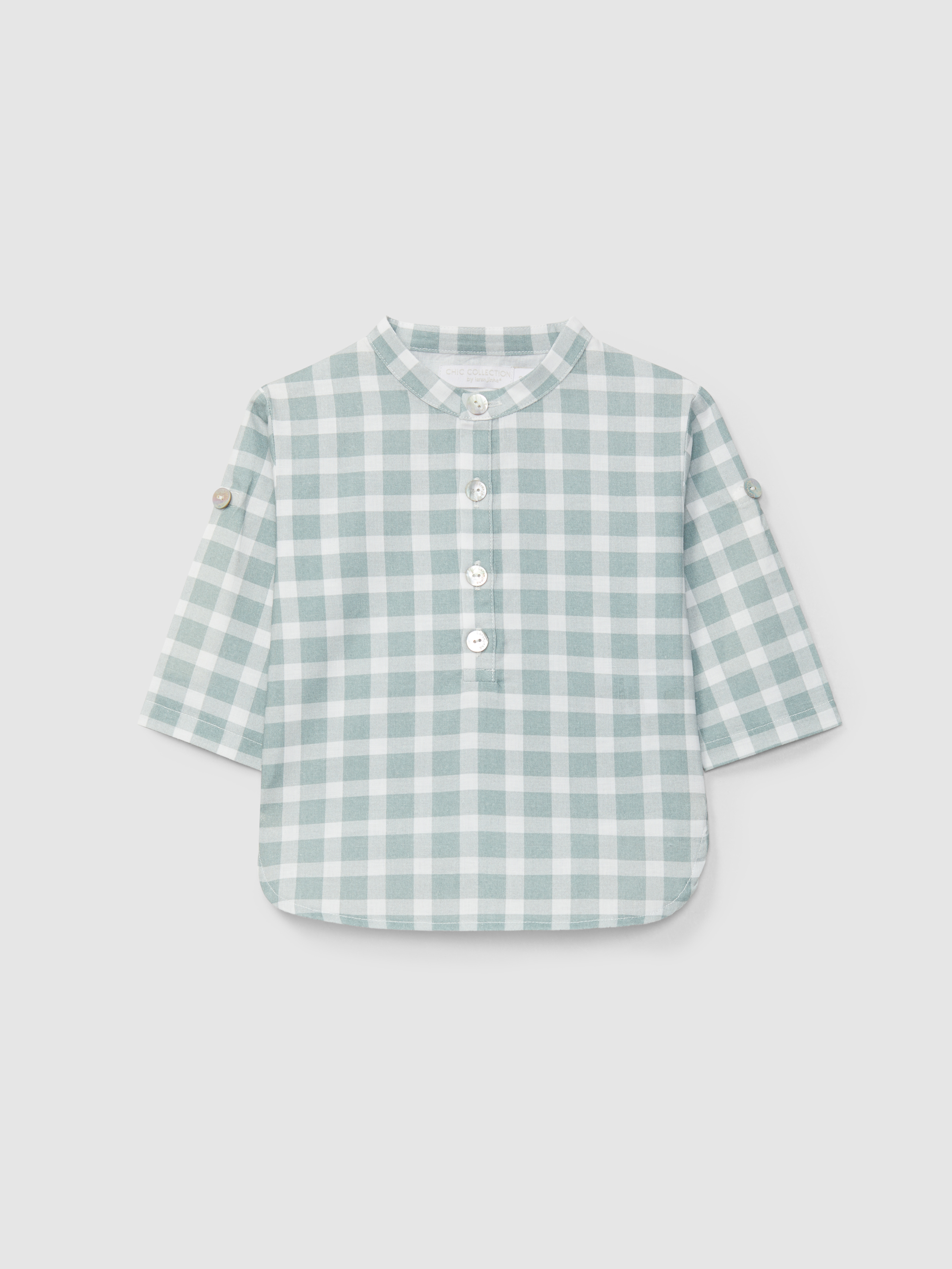 Camisa cuello mao a cuadros