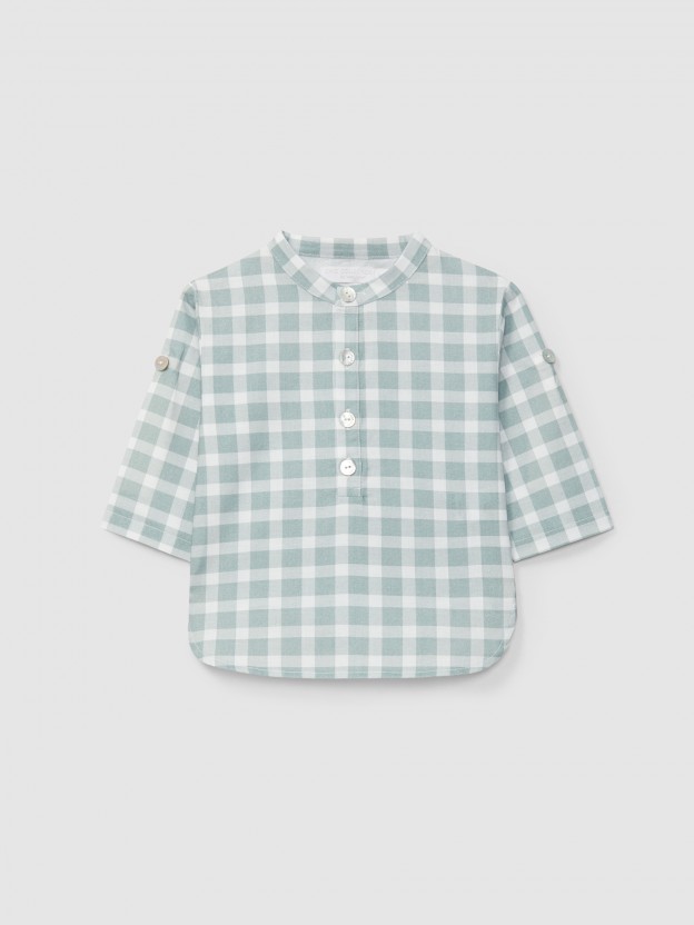 Camisa cuello mao a cuadros Camisa cuello mao a cuadros