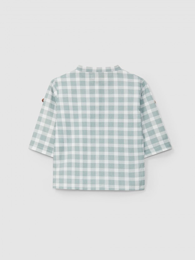 Camisa cuello mao a cuadros Camisa cuello mao a cuadros