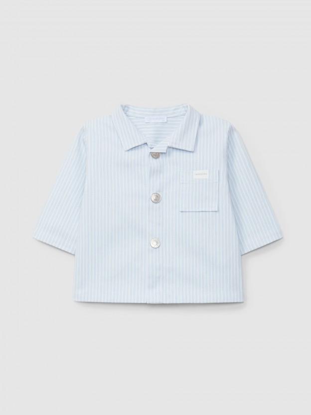 Striped denim fabric shirt Striped denim fabric shirt