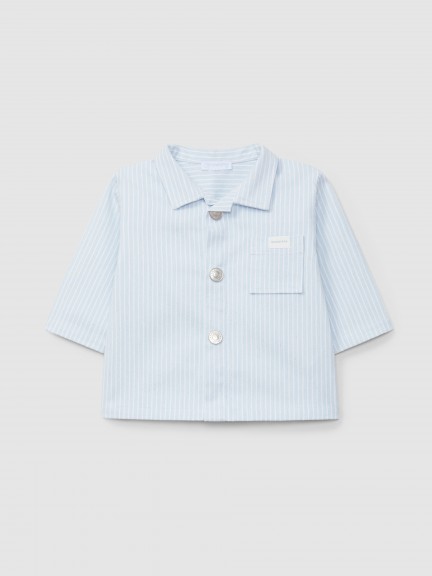 Striped denim fabric shirt Striped denim fabric shirt