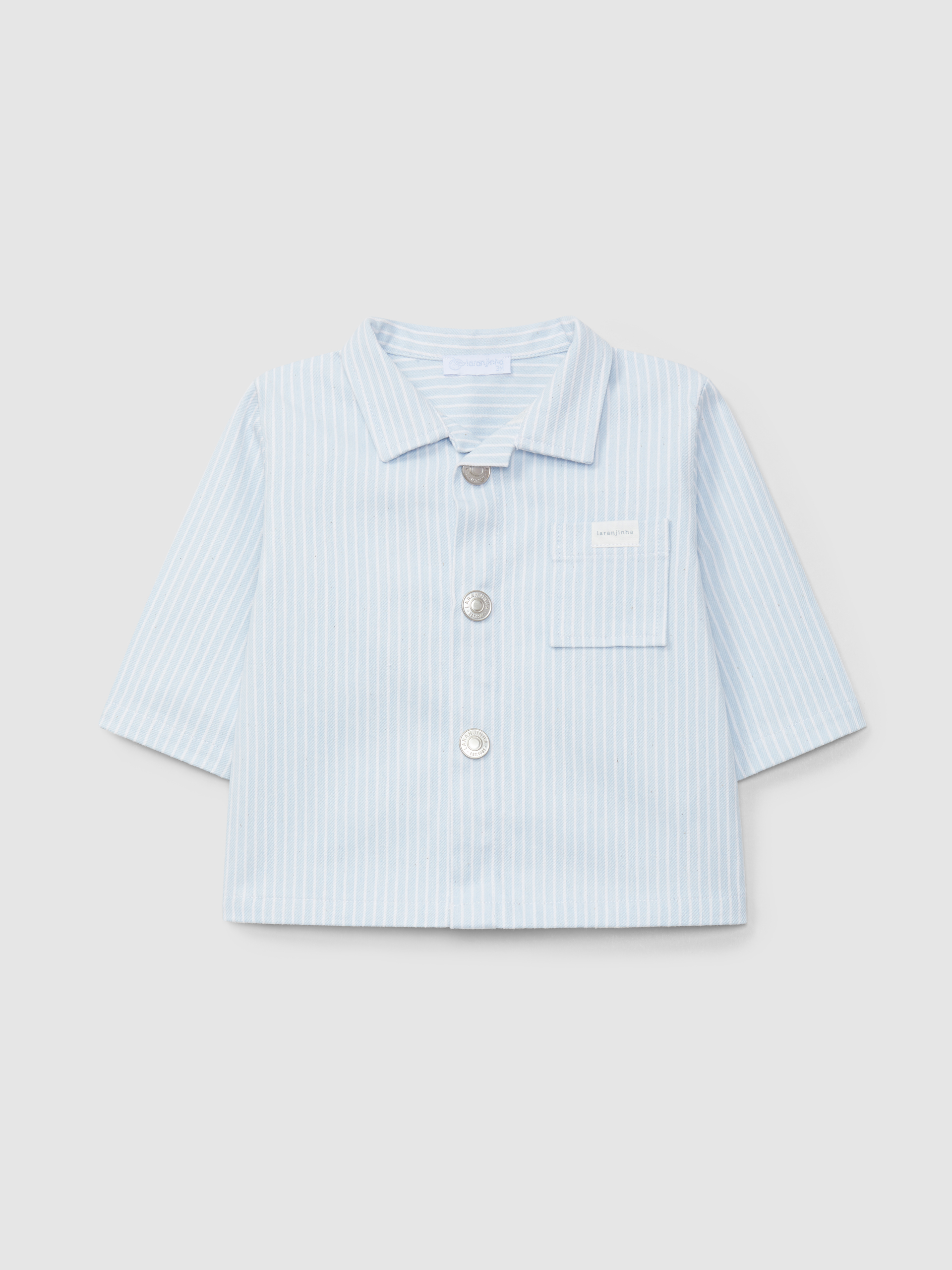 Striped denim fabric shirt