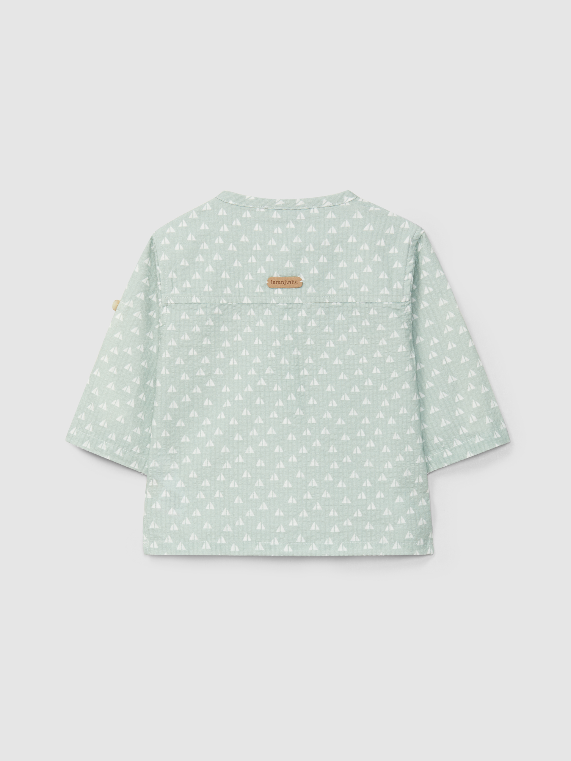 Camisa seersucker estampado micro-cuadros