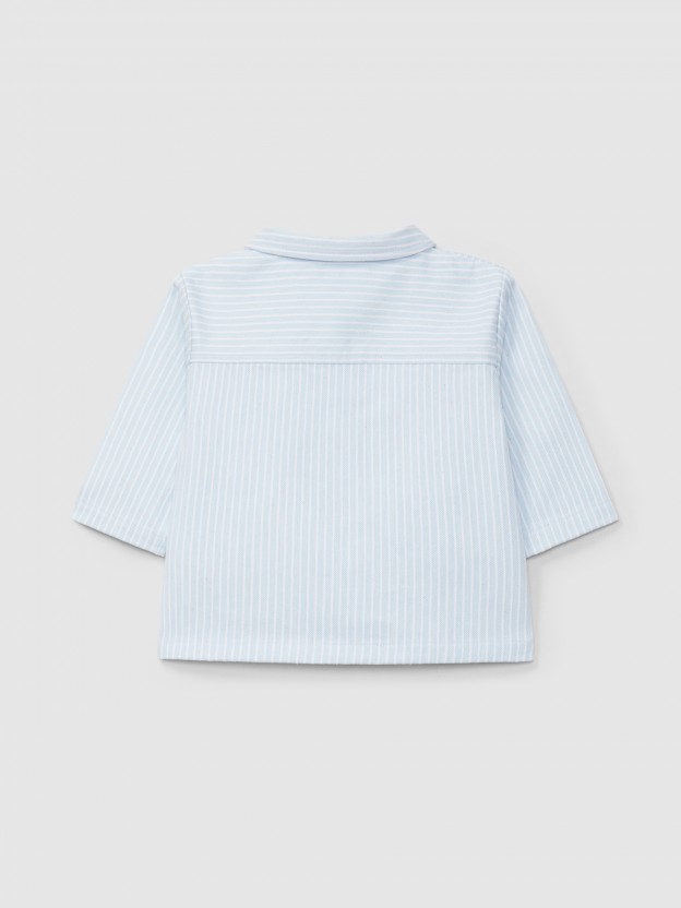 Striped denim fabric shirt Striped denim fabric shirt