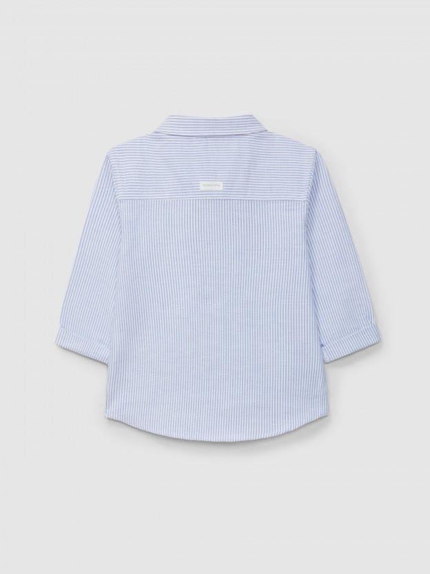 Camisa tecido oxford de riscas Camisa tecido oxford de riscas