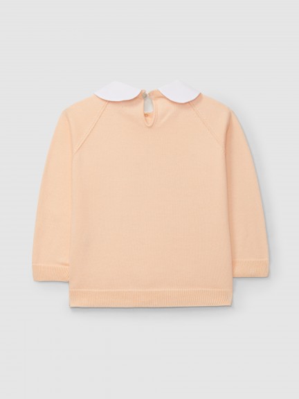 Knitted jumper with removable collar Knitted jumper with removable collar