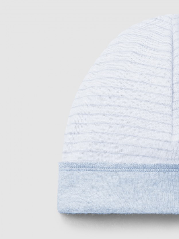 Beanie striped double-layered jersey Beanie striped double-layered jersey