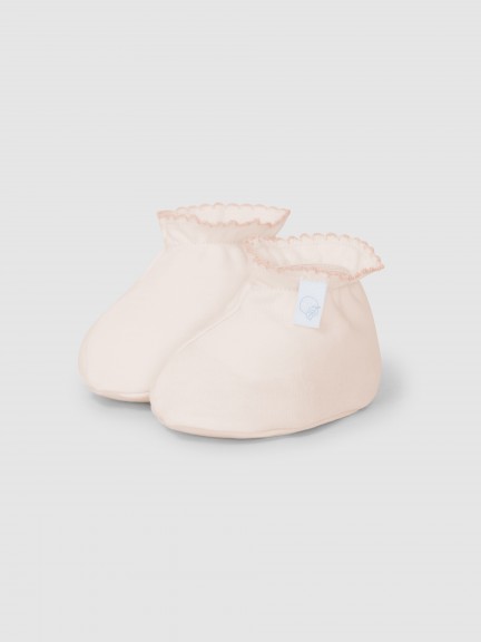 Plain cotton booties