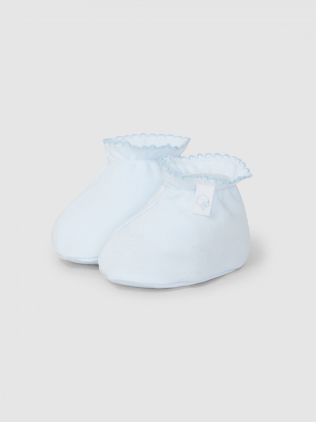 Plain cotton booties