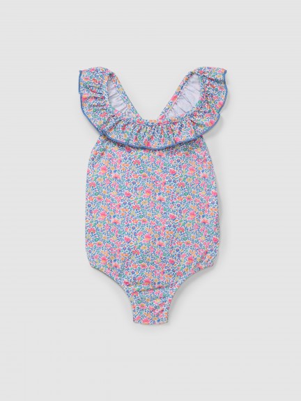 Maillot de bain fleurs Liberty bretelles crois�es dans le dos