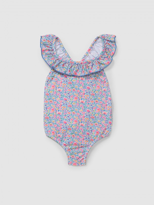 Maillot de bain fleurs Liberty bretelles croisées dans le dos Maillot de bain fleurs Liberty bretelles croisées dans le dos
