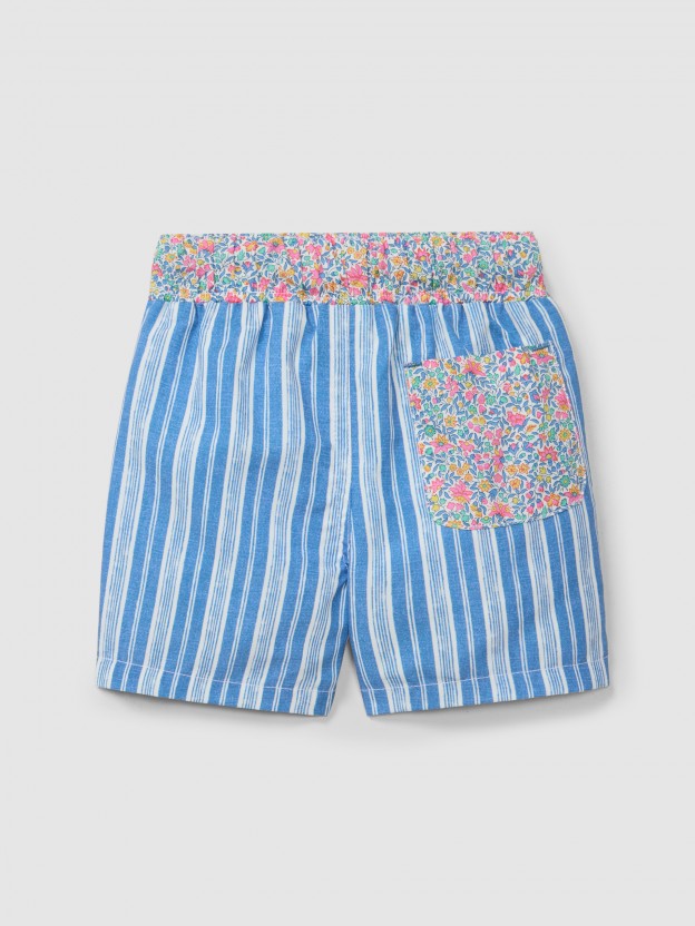 Bañador de niño flores Liberty y rayas Bañador de niño flores Liberty y rayas