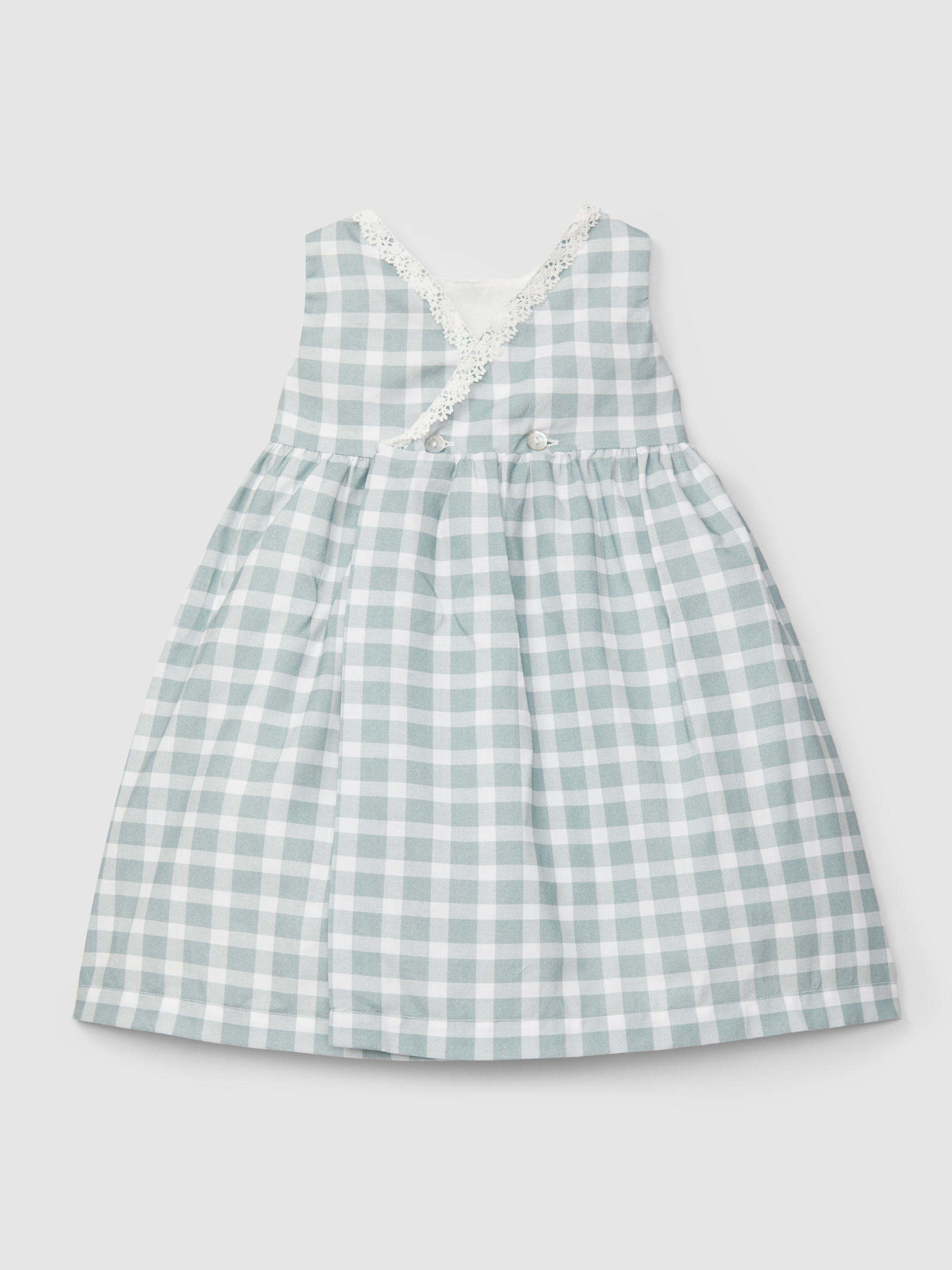 Robe à carreaux avec détails en dentelle